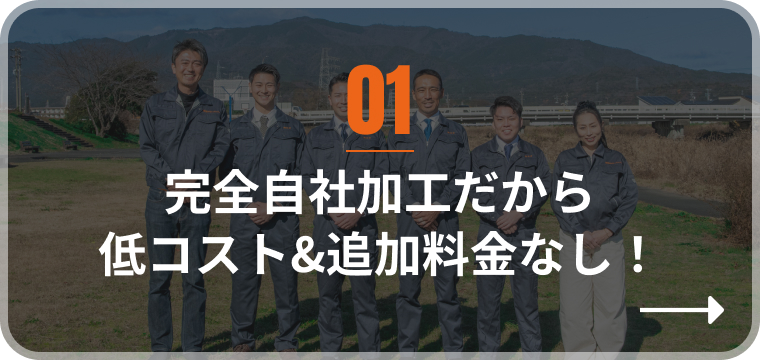 完全自社加工だから
低コスト&追加料金なし!